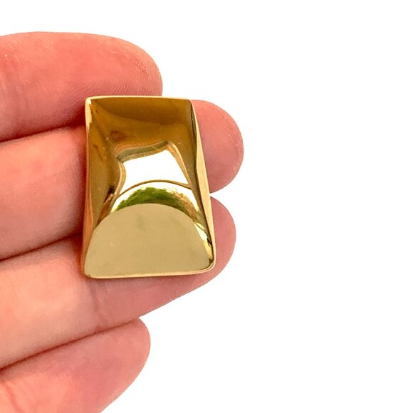 NEW~ Anthropologie Gold Rectangle Metal Post Earrings - Picture 3 of 6
